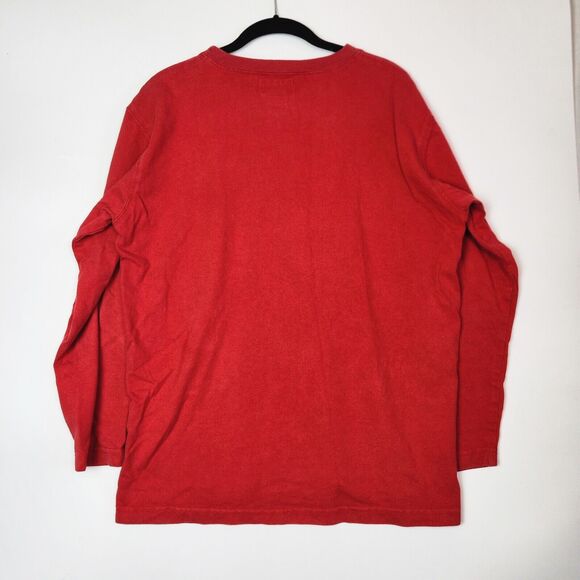 Vtg Pepe Jeans Shirt Mens M Red Long Sleeve Shirt London 100% Y2k Shirt‎ - Picture 6 of 7